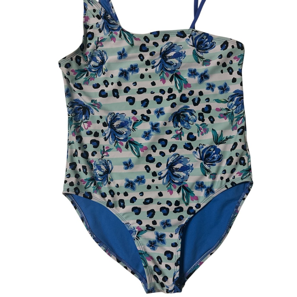 Floral Blue Kids Swimwear